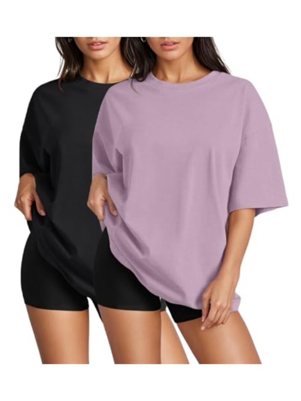 Oversized T-Shirt for Women Cotton Blend Basic Summer Top